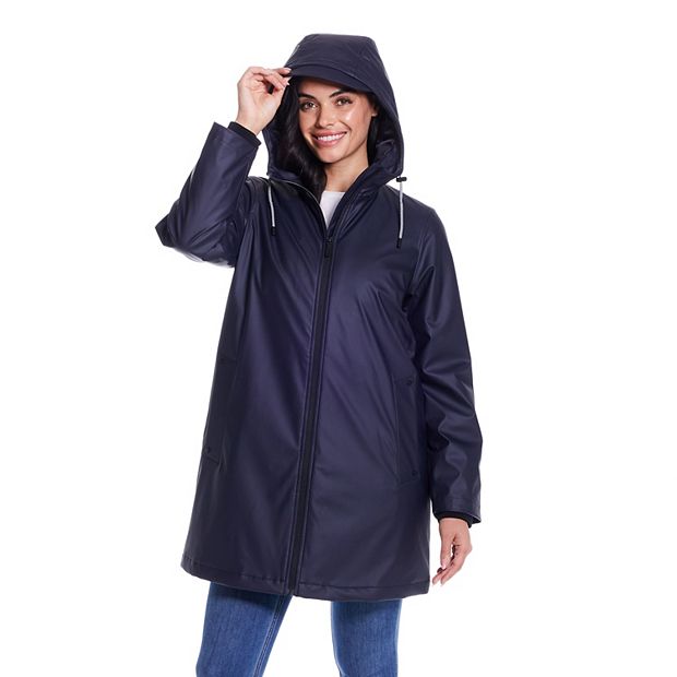 ジャケット・アウター  NAVY Rain Coat Women's Weathercast Water-Resistant Hooded Rain Jacket