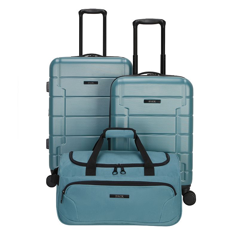iPack Impact 2.0 3-Piece Hardside Spinner Luggage Set, Blue