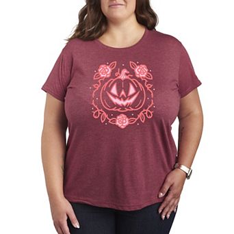 Plus Size Coquette Pumpkin Rose Graphic Tee