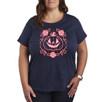Plus Size Coquette Pumpkin Rose Graphic Tee