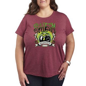 Plus Size Salem Witchy Collegiate Graphic Tee