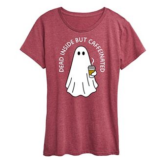 Women's Dead Inside Caffeinated Ghost Graphic Tee