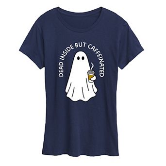 Women's Dead Inside Caffeinated Ghost Graphic Tee