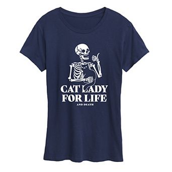 Women's Cat Lady For Like Skeleton Graphic Tee