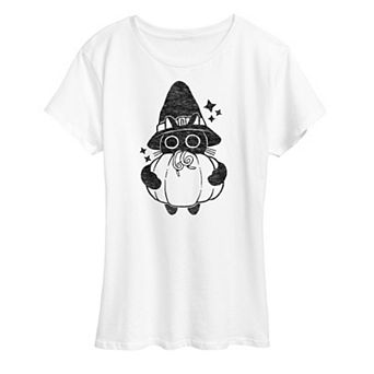 Women's Witch Cat With Pumpkin Graphic Tee
