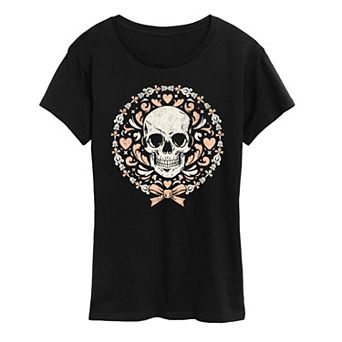 Women's Coquette Skull Graphic Tee