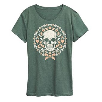 Women's Coquette Skull Graphic Tee