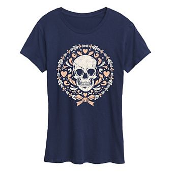 Women's Coquette Skull Graphic Tee