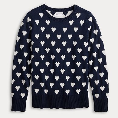 Heart Cropped Vintage Pullover