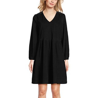 Women's Lands' End Pinwale Corduroy V-Neck Mini Dress