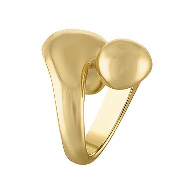 Jordan Blue 14k Gold over Sterling Silver Bold Bypass Ring