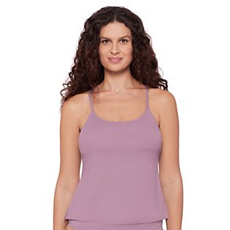 Women's Eco Beach Scoop Neck Racerback Side Slit Tankini Swim Top