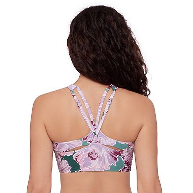 Women's Eco Beach High Neck Strappy Back Longline Bikini Top