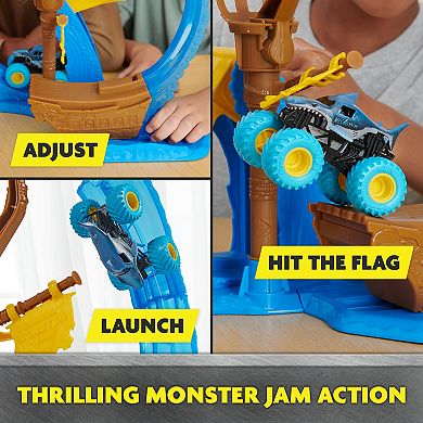 Monster Jam 1:64 Scale Die-Cast Megalodon Loop of Doom Stunt Playset