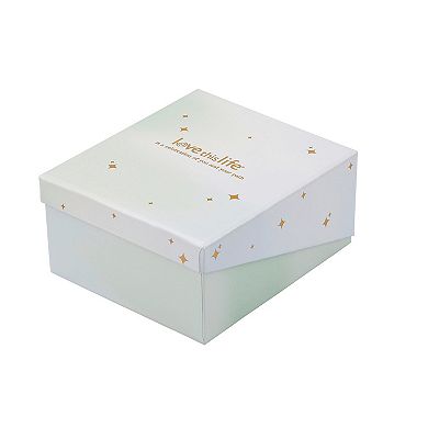 Love This Life® 14k Gold Flash Plated Cubic Zirconia Cross & Amazonite Stretch Bracelet