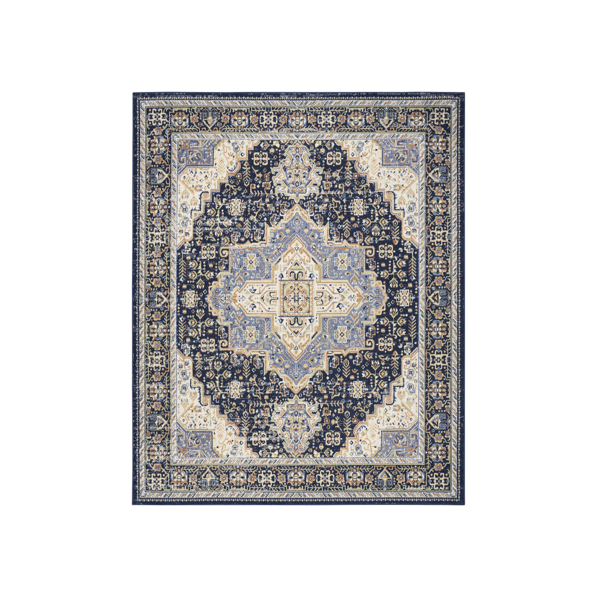 Nourison Essentials Persian Medallion Indoor / Outdoor Area Rug, Blue