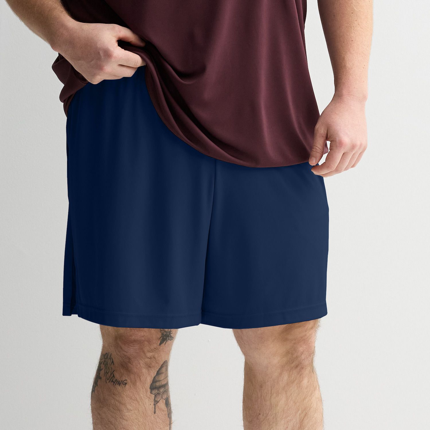 Мужские шорты Big & Tall Tek Gear® Dry Tek, цвет: Синий однотонный