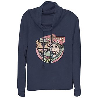 Disney's The Muppets Classic Group Women's Cowlneck Graphic Lightweight Long Sleeve