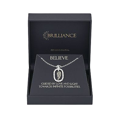 Brilliance 14k Gold and Fine Silver Cubic Zirconia Wing Pendant Necklace