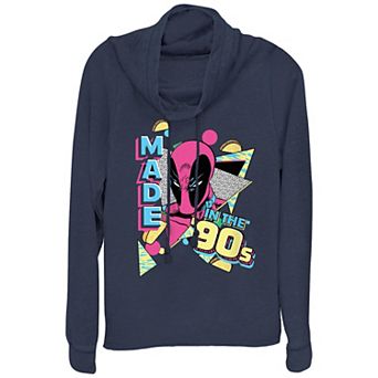Women's Marvel Deadpool Made In The 90s Cowlneck Graphic Lightweight Long Sleeve