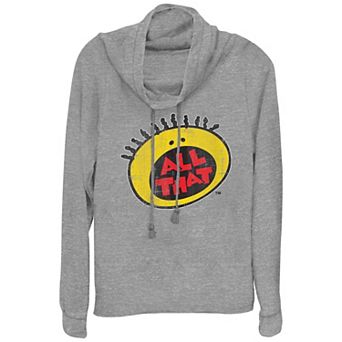 Women's Nickelodeon All That Logo Cowlneck Graphic Lightweight Long Sleeve