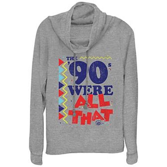 Women's Nickelodeon The 90s Were All That Cowlneck Graphic Lightweight Long Sleeve
