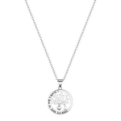 Brilliance 14k Gold and Fine Silver Crystal Family Tree Pendant Necklace