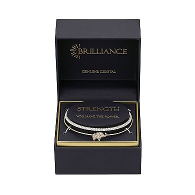 Brilliance 14k Gold and Fine Silver Cubic Zirconia Elephant Cuff Bracelet