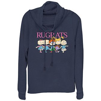 Plus Size Nickelodeon Rugrats Kids March Cowlneck Graphic Lightweight Long Sleeve