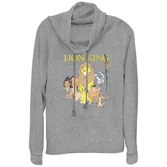 Disney's The Lion King Group Poster Plus Size Cowlneck Graphic Lightweight Long Sleeve