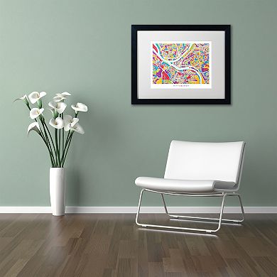 Michael Tompsett 'Pittsburgh Street Map' Matted Framed Art Wall Decor