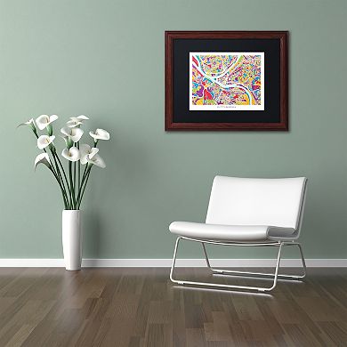 Michael Tompsett 'Pittsburgh Street Map' Matted Framed Art Wall Decor