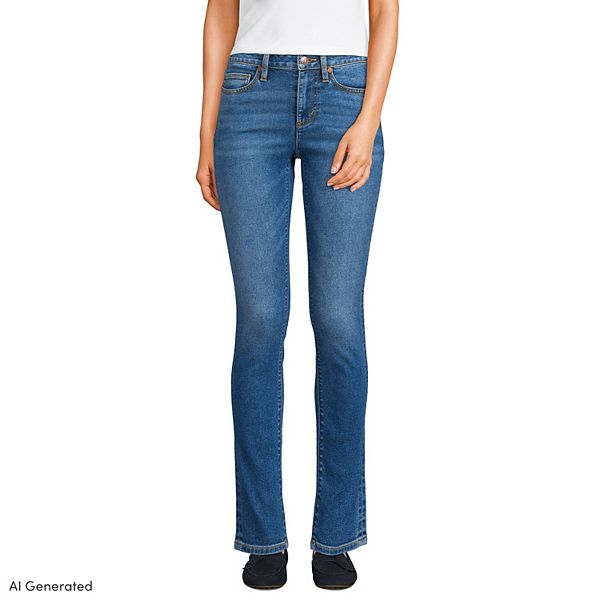 Women's Lands' End Recover Mid Rise Slim Leg Jeans