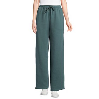 Women's Lands' End Fleece High Waisted Relaxed Pants