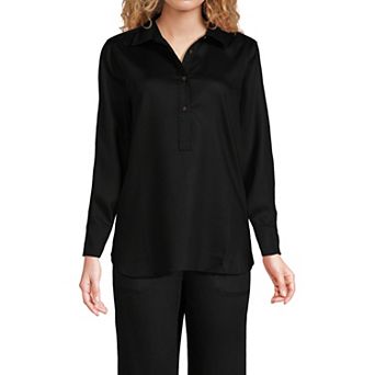 Women's Lands' End Button Front Popover Shirt
