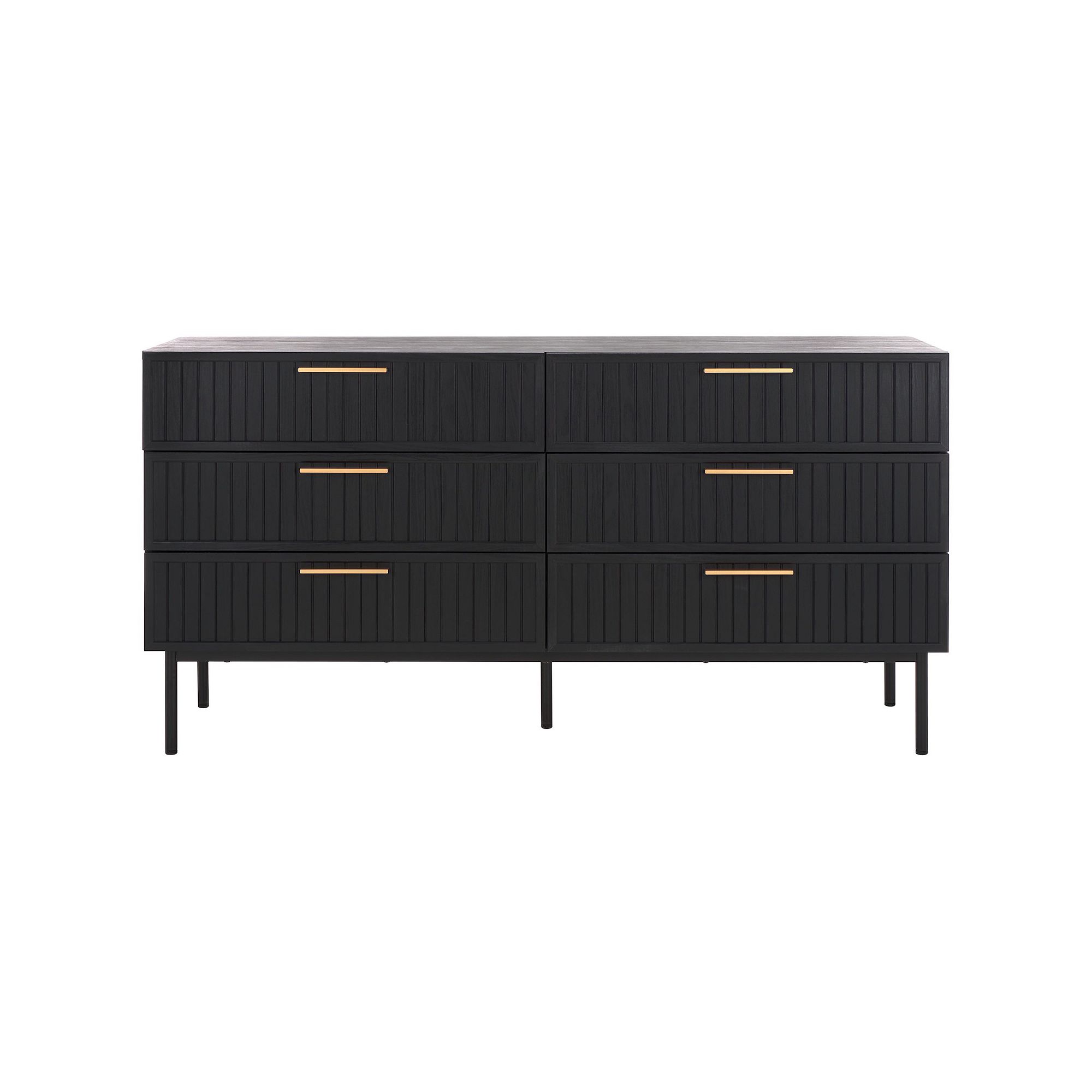 Safavieh Axelle 6-Drawer Dresser, Black Gold