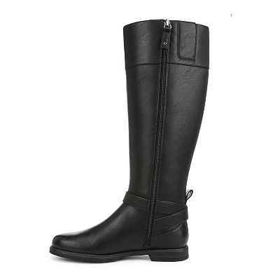 Land's End Black Pebbled Leather Tall Riding Boots Wide Women's Size shops 9 D Shoes