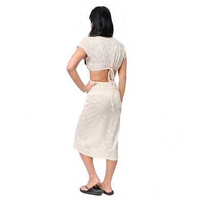 Women's Miken Cut-Out Crochet Midi Dress