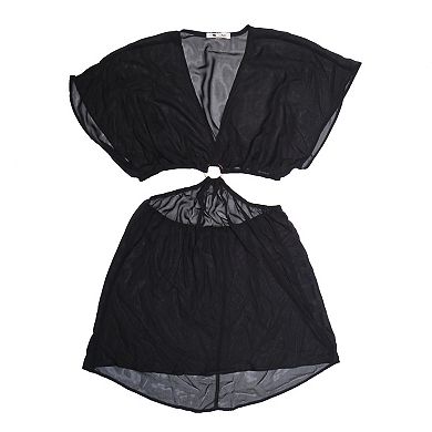 Women's Miken Cut-Out Side Dolman Chiffon Coverup Dress