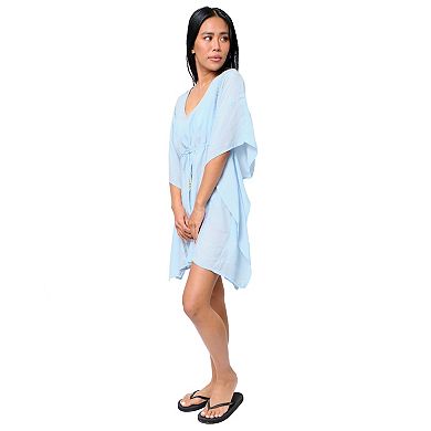 Women's Miken Tie Front Dolman Crochet Coverup Top