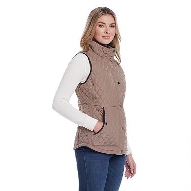 Women's Weathercast Corduroy Trimmed Quilted Vest