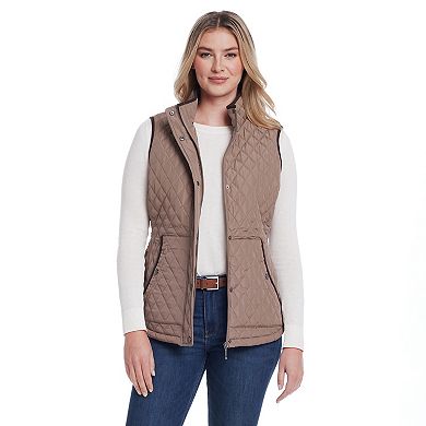 Women's Weathercast Corduroy Trimmed Quilted Vest