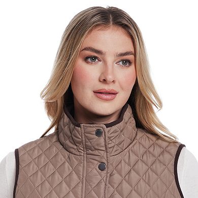 Women's Weathercast Corduroy Trimmed Quilted Vest