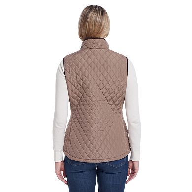 Women's Weathercast Corduroy Trimmed Quilted Vest