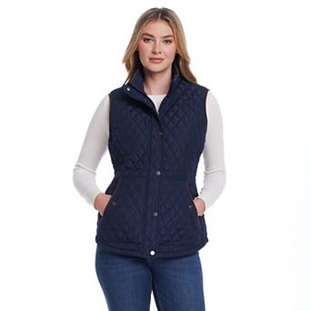 Women's Weathercast Corduroy Trimmed Quilted Vest