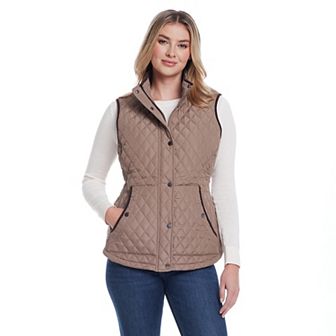 Women's Weathercast Corduroy Trimmed Quilted Vest