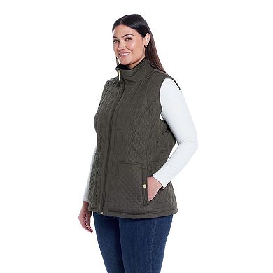 Plus Size Weathercast Multi-Quilted Plush Lined Vest