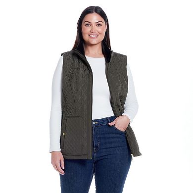 Plus Size Weathercast Multi-Quilted Plush Lined Vest
