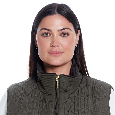 Plus Size Weathercast Multi-Quilted Plush Lined Vest