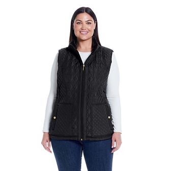 Plus Size Weathercast Multi-Quilted Plush Lined Vest
